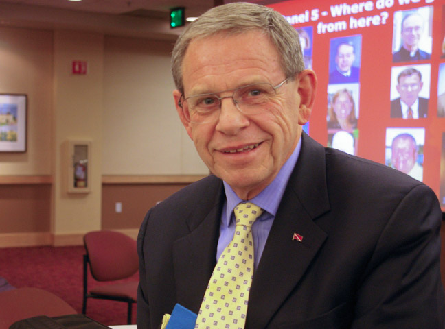 Dominican Fr. Tom Doyle at a May conference at Santa Clara University in California (NCR photo/Joshua J. McElwee)