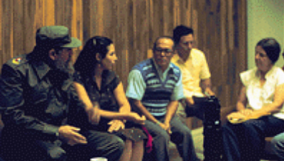 Loretto Sr. Mary Ann McGivern, right, meets Fidel Castro in Havana, Cuba, in November 1984. (provided photo)