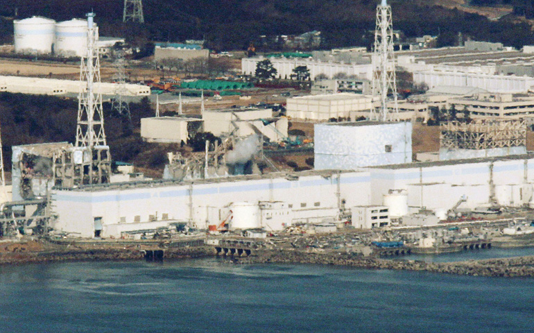 An aerial view of the earthquake-crippled Fukushima Daiichi Nuclear Power Plant in Fukushima, Japan, March 17, 2011, six days after a major earthquake struck the country (CNS/Reuters/Kyodo)