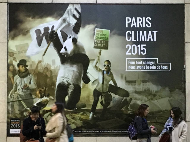 The winner of a World Wildlife Fund poster contest mirrors the 1830 Eugene Delacroix painting "Liberty Leading the People." (Donna Schaper)