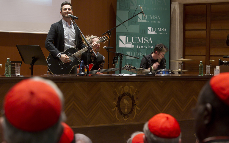 The Italian rock group The Sun performs during a concert opening the plenary meeting of the Pontifical Council for Culture in Rome Feb. 6. (CNS)