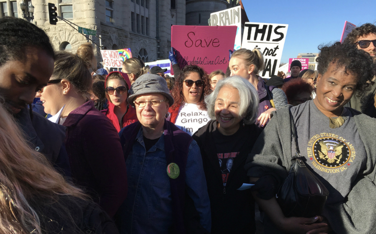 Participants at the St. Louis, Mo., Women's March, which included an estimated 10,000 to 20,000 people (NCR/Mary Ann McGivern)