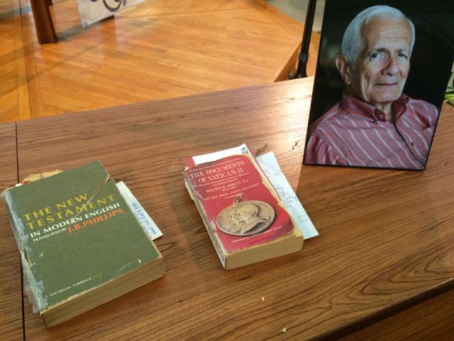 Books and picture on top of McClory casket (Photos by Tom Fox)