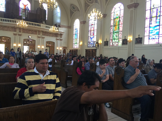 St. Elizabeth Catholic Church in Oakland, Calif., has 15 Spanish-language masses each week. (RNS/Kimberly Winston)