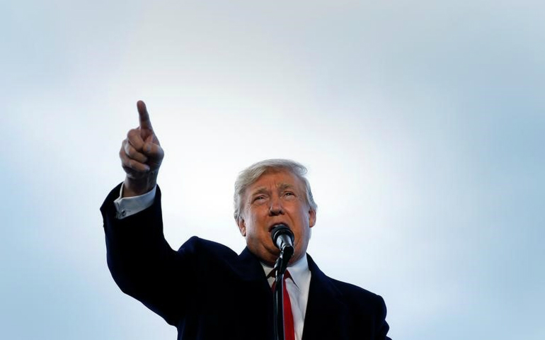 Then-presidential candidate Donald Trump attends a campaign event in Wilmington, Ohio, Nov. 4. Trump won the presidency in the Nov. 8 elections. (CNS photo/Carlo Allegri, Reuters) 