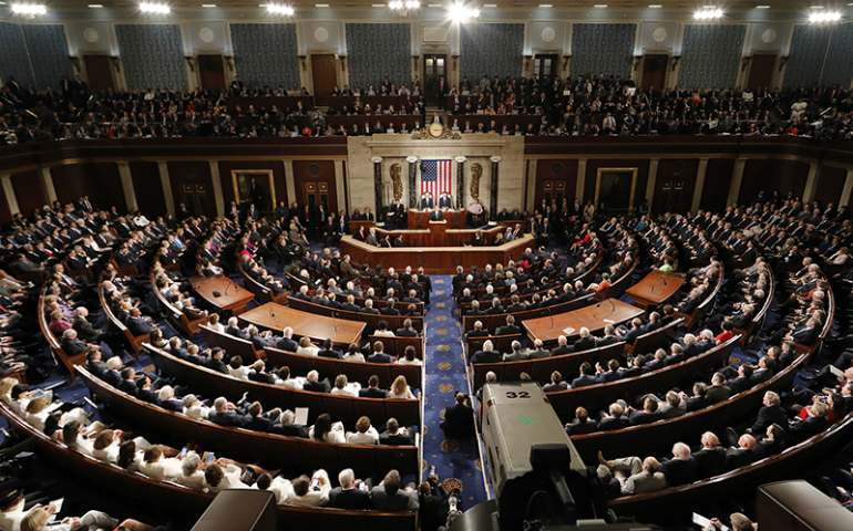 President Donald Trump addresses Joint Session of Congress in Washington, D.C., on Feb. 28, 2017. (Reuters/Jim Bourg)