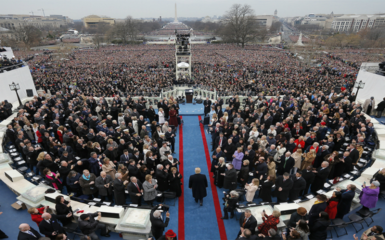 U.S. President-elect Donald Trump arrives for the inauguration ceremonies swearing him in as the 45th president of the United States on the West front of the U.S. Capitol in Washington, D.C., on Jan. 20, 2017. (Reuters/Brian Snyder)