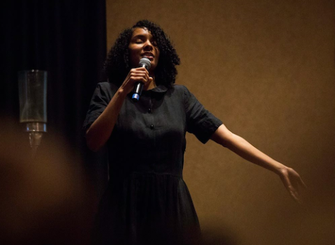 Felician Sr. Desiré Findlay, vocation outreach minister for Our Lady of Hope Province, addresses the SANCTUS Conference, a youth conference held in New Mexico in January 2020. (Carlos Trujillo)