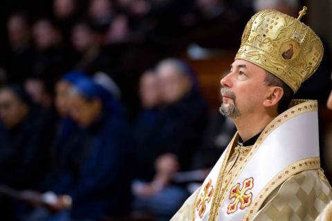 Slovak Archbishop Cyril Vasil of Košice is seen in this file photo taken at the Vatican in November 2013 when he was serving as secretary of the then-Congregation for Eastern Churches. (CNS photo/Vatican Media)