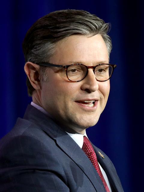 Speaker of the House Mike Johnson speaks at the Republican Jewish Coalition's 2023 Annual Leadership Summit Oct. 28 in Las Vegas. (Wikimedia Commons/Gage Skidmore)