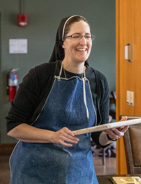 Sr. Jeana Visel teaches an icon class to seminarians on March 2, 2023. (Krista Hall)