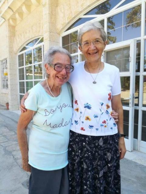 Sr. Hildegard Enzenhofer poses with Noel Mansour.