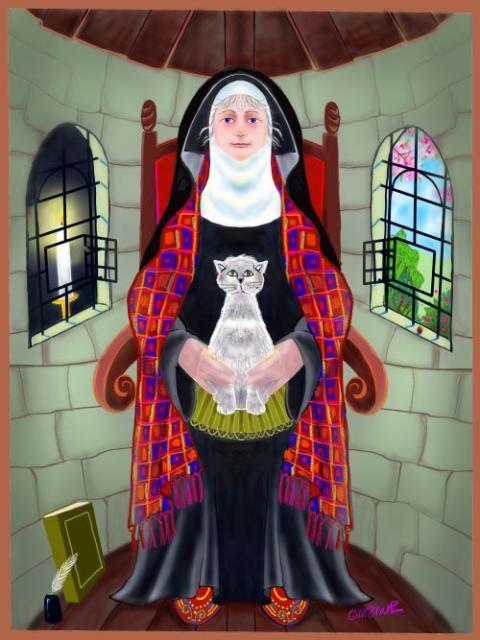 Depiction of Julian of Norwich by Oblate of St. Francis de Sales Br. Mickey McGrath (Mickey McGrath)