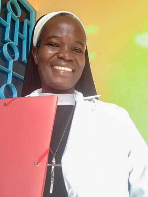 St. John the Baptist Sr. Phoebby Chambakata of Bafoussam, Cameroon has completed several courses from Learning for Humanity. (Courtesy of Learning for Humanity)