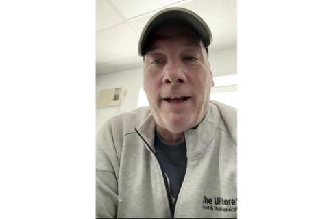 Duane Grey, Nov. 19, 2024. Grey captured while speaking, in portrait orientation.