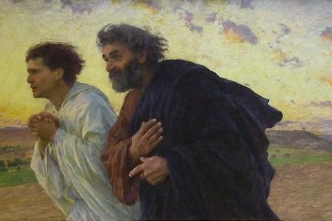 Los discípulos Pedro y Juan corriendo hacia el sepulcro la mañana de la resurrección, óleo de Eugène Burnand, 1898. (Foto: Wikimedia Commons/obra de dominio público)