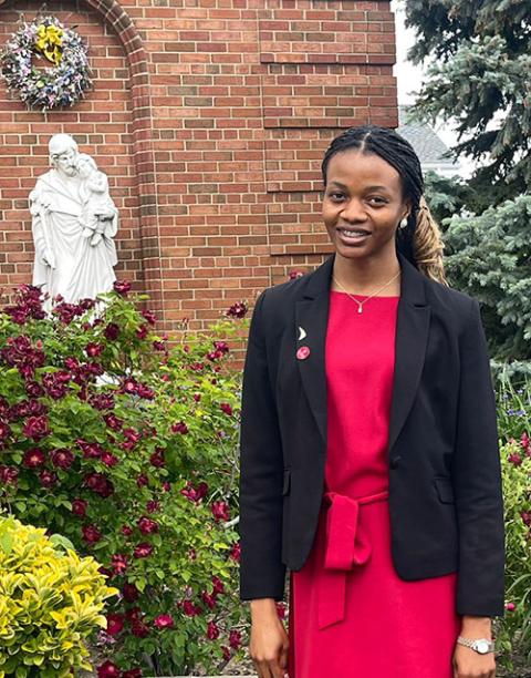 Amarachi Obi at Church of the Blessed Sacrament in Queens, New York (Courtesy of Amarachi Obi)