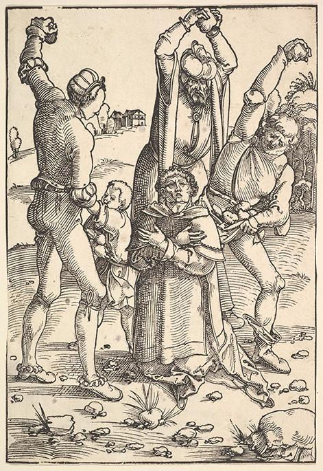 "Martyrdom of St. Stephen," a 16th-century woodcut print by Hans Baldung, called Hans Baldung Grien (Metropolitan Museum of Art)