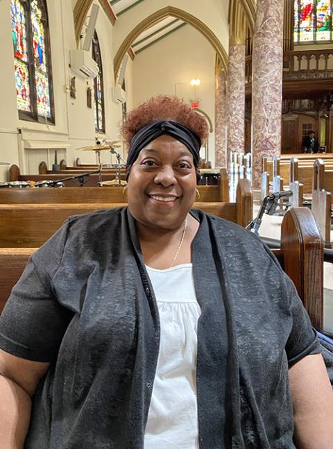 Linda Robinson at St. Clement Pope Church in New York City on Sunday, May 25, 2025 (Michael Aromolaran)