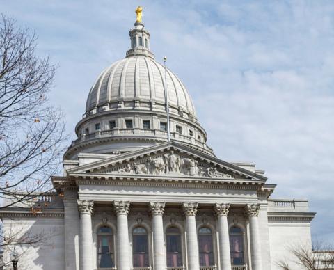 The dome of the Wisconsin Capitol in Madison is pictured in an April 2, 2023, photo. (OSV News/Reuters/Evelyn Hockstein)