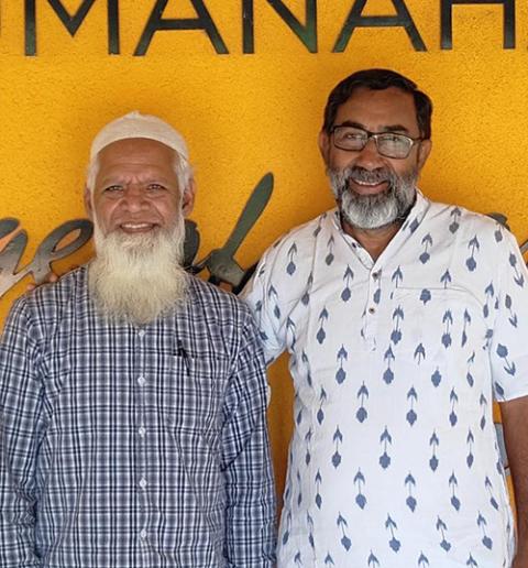 Masthan Sahib with Claretian Fr. George Kannanthanam, the director of Sumanahalli (Thomas Scaria)