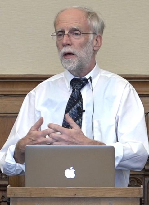 Jesuit Fr. Francis X. Clooney of Harvard Divinity School speaks at the University of Edinburgh's School of Divinity in 2016 (Wikimedia Commons/Caorongjin, CC BY-SA 4.0)