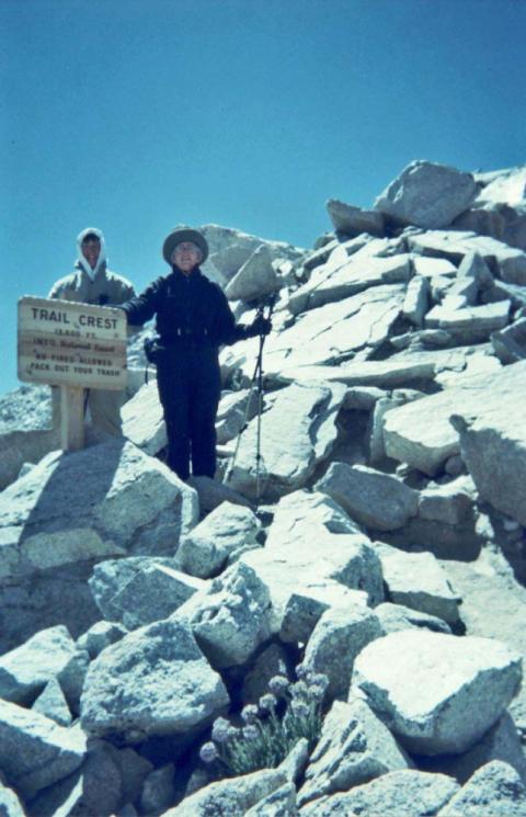 Sr. Abby Newton and Sr. Pat Farrell hiking Mount Whitney. (Courtesy of Sr. Pat Farrell)