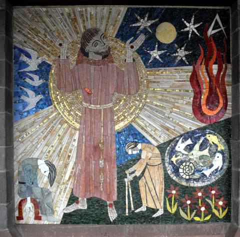A mosaic depiction of St. Francis' "Canticle of Creation."