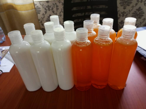 bottles of body soap