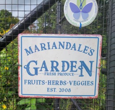 "Mariandale's Garden" sign
