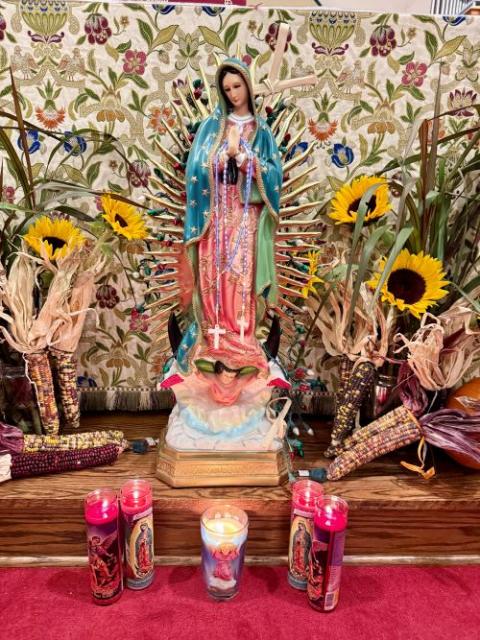 A statue of Our Lady of Guadalupe