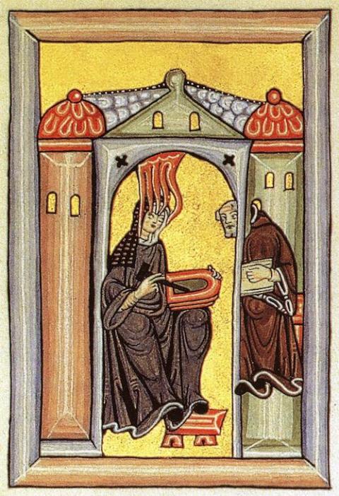 Hildegard von Bingen. (Unknown author, Public domain, via Wikimedia Commons)