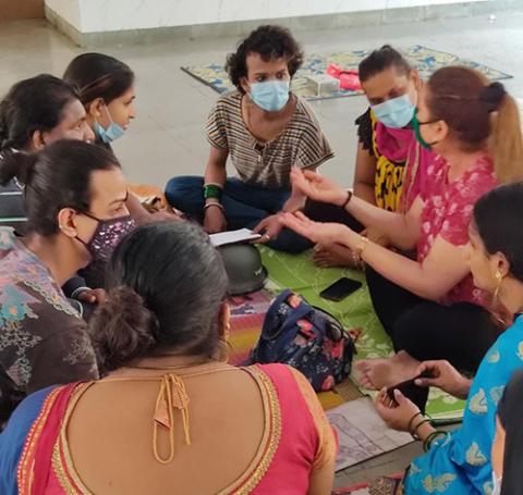 Transgender people hold a discussion during a meeting at the Canossa campus in Mumbai, India. (Provided photo)