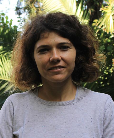 Daniela Finamore outside the offices of the Global Catholic Climate Movement in Rome (EarthBeat photo/Brian Roewe)