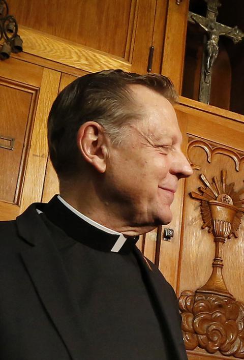 Fr. Michael Pfleger at St. Sabina Parish in Chicago in 2018 (CNS/Chicago Catholic/Karen Callaway) Fr. Michael Pfleger at St. Sabina Parish in Chicago in 2018 (CNS/Chicago Catholic/Karen Callaway)