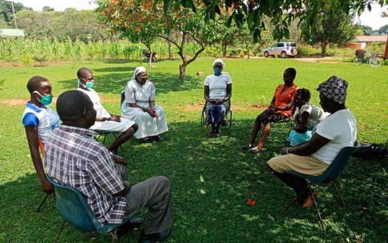 Sr. Florence Aculo Osara of the Missionary Sisters of Mary Mother of the Church in Uganda conducts a group counseling session. (Mary Lilly Driciru)