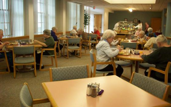 Social distancing at the Adorers of the Blood of Christ retirement center in Ruma, Illinois (Sr. Mary Alan Wurth, ASC)