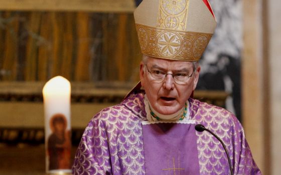 Archbishop John Nienstedt gives a homily at the Basilica of St. Mary Major in Rome in 2012. (CNS/Paul Haring)