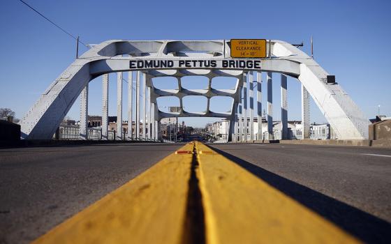 The Edmund Pettus Bridge is seen Jan. 8, 2015, in Selma, Alabama. The bridge was the scene of a major civil rights confrontation in March 1965, in which police beat protesters who were marching to demand voting rights for African Americans. (CNS)