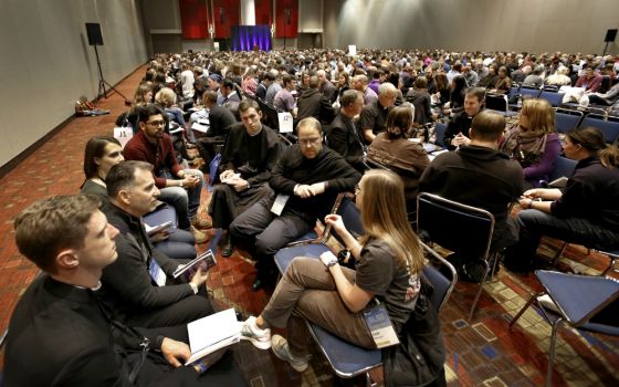 Hundreds of campus ministers gather for a session of FOCUS' 2018 Student Leadership Summit Jan. 3 in Chicago. (CNS/Chicago Catholic/Karen Callaway)