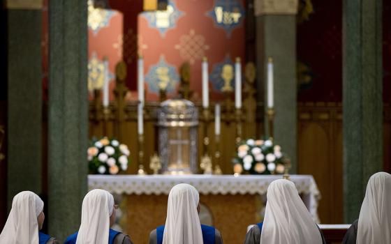 Novices of the Servants of the Lord and the Virgin of Matara are seen at Holy Comforter-St. Cyprian Catholic Church Nov. 1, 2017, in Washington prior to the start of their profession of vows ceremony. The Center for Applied Research in the Apostolate cond