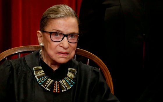 U.S. Supreme Court Justice Ruth Bader Ginsburg in 2017. Ginsburg died Sept. 18 due to complications of metastatic pancreas cancer. She was 87. (CNS/Reuters/Jonathan Ernst)