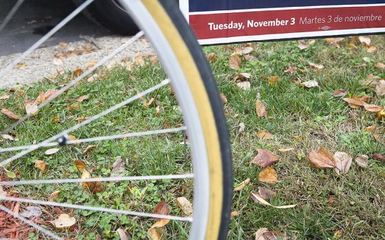 An election sign is seen in the Brookland neighborhood of Washington Oct. 27. (CNS/Tyler Orsburn)