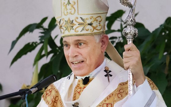 Archbishop Salvatore Cordileone is seen outside St. Augustine Church in South San Francisco Oct. 16, 2020. (CNS/Catholic San Francisco/Dennis Callahan)