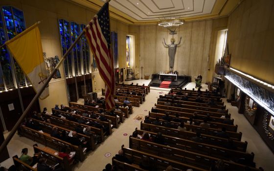 United Nations diplomats and other guests gather for a prayer service Sept. 13, 2021, at Holy Family Church in New York City. The service, hosted by the Vatican's permanent observer mission to the U.N., was held on the eve of the opening of the 76th sessi