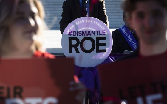 Pro-life advocates are seen near the U.S. Supreme Court in Washington Nov. 1, 2021. (CNS/Tyler Orsburn)