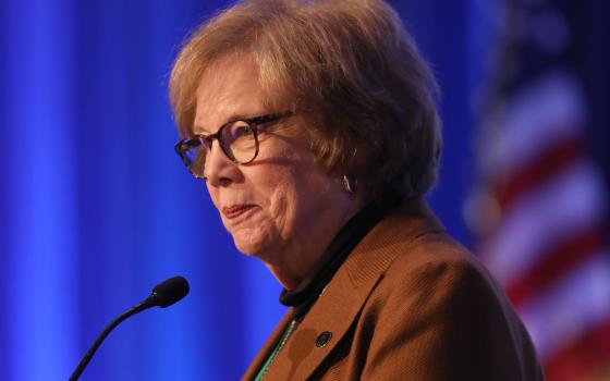 Dominican Sister Donna Markham, president and CEO of Catholic Charities USA, speaks during a Nov. 15, 2022, session of the fall general assembly of the U.S. Conference of Catholic Bishops in Baltimore.