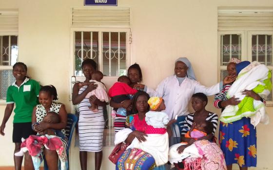 2.	Sr. Jane Frances Kabagaaju with some of the patients served by the Nkuruba Health Centre. The center received a $25,000 grant as the award for her completion and successful presentation as part of the Builders of Africa’s Future award. The money will be used to address maternal health and newborn babies. (Courtesy of Sr. Jane Frances Kabagaaju)