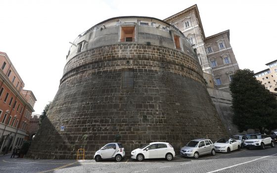 The tower of the Institute for Works of Religion, often referred to as the Vatican bank, is pictured in this Oct. 2, 2019. (CNS photo/Paul Haring)