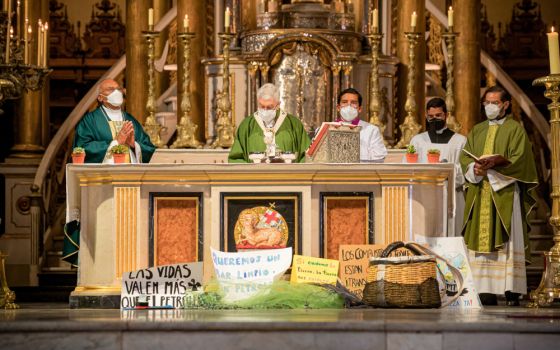 Archbishop Carlos Castillo Mattasoglio of Lima celebrates Mass in the city's cathedral on Feb. 13, 2022. (CNS/courtesy Archdiocese of Lima)